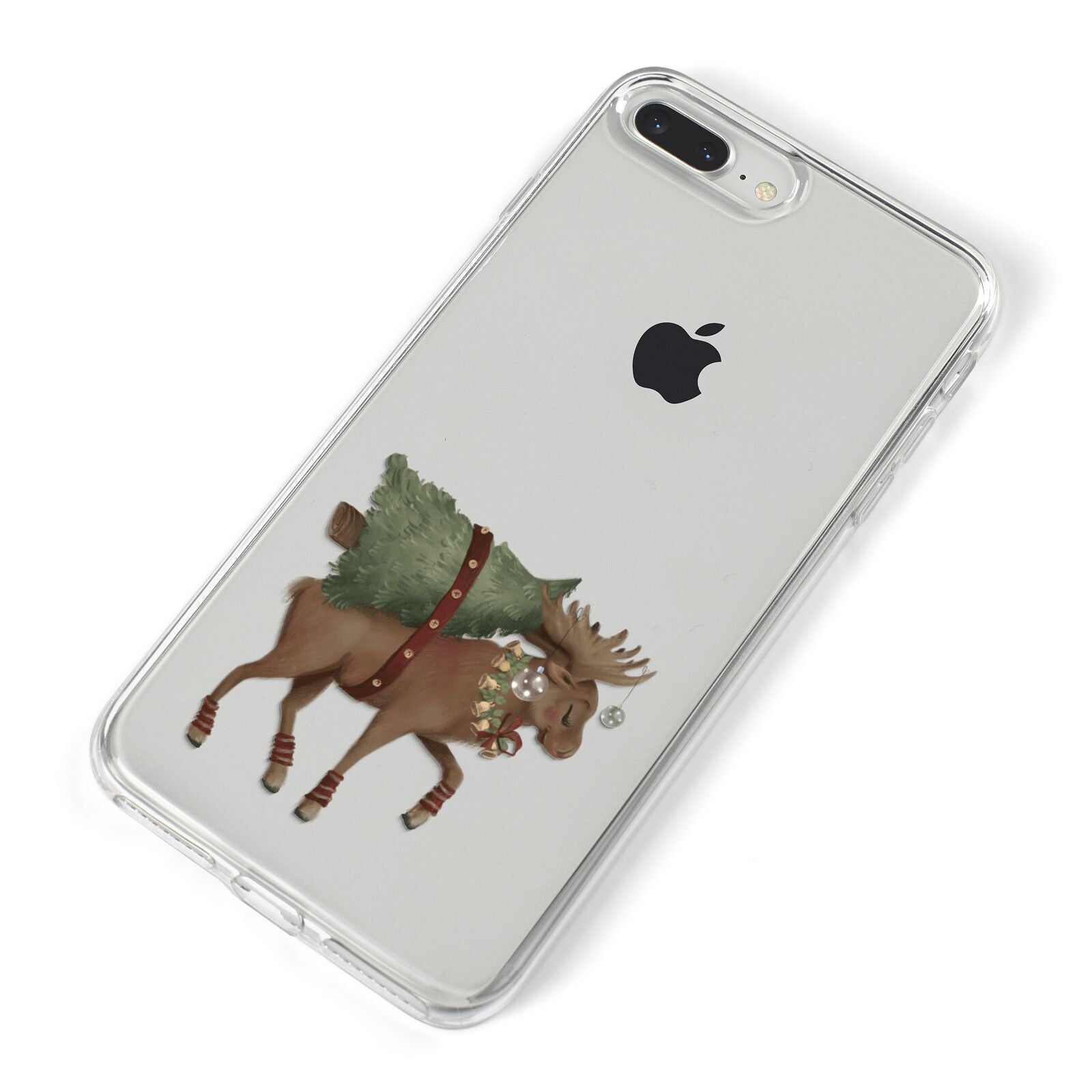 Reindeer Christmas Tree iPhone 8 Plus Bumper Case on Silver iPhone Alternative Image