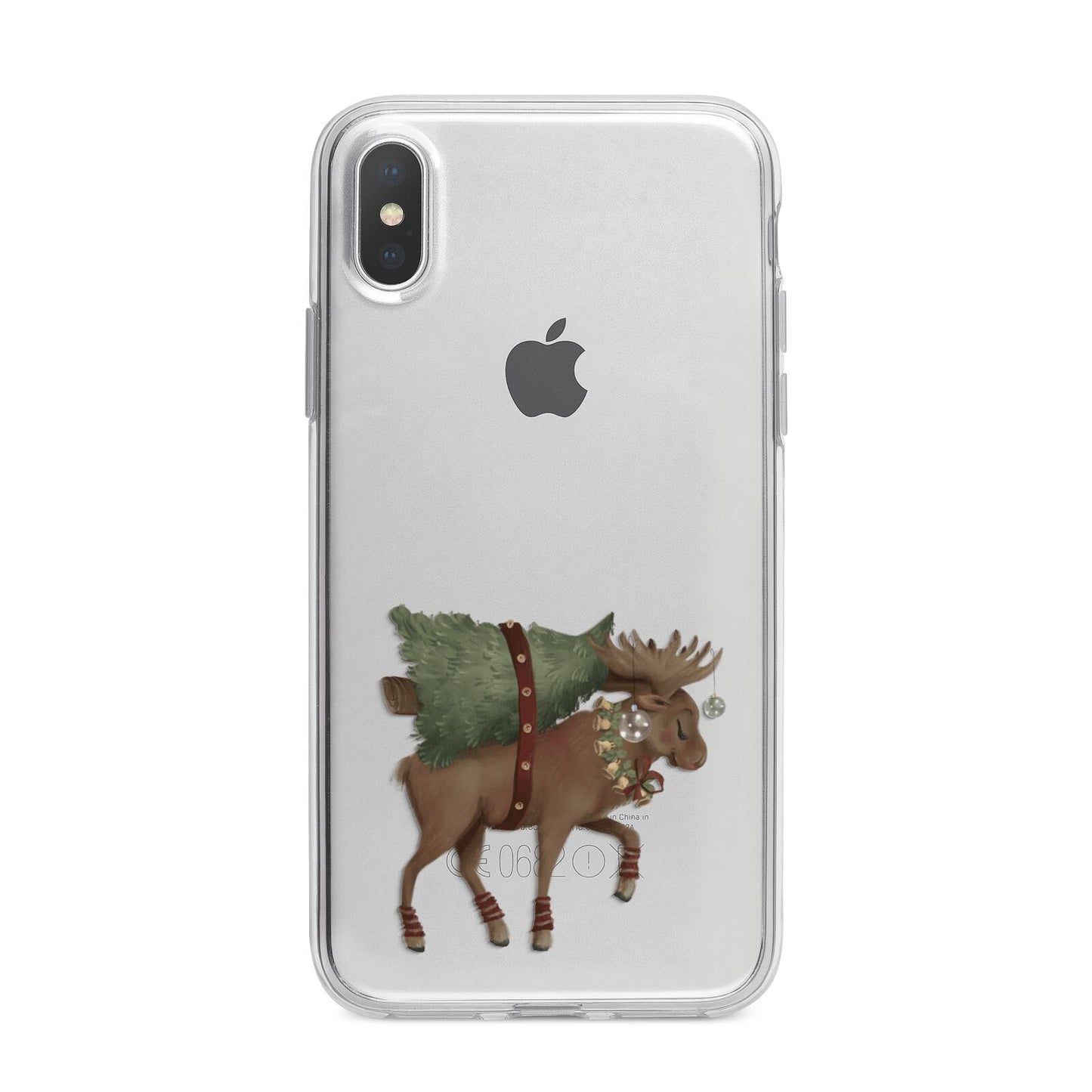 Reindeer Christmas Tree iPhone X Bumper Case on Silver iPhone Alternative Image 1