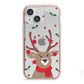 Reindeer Christmas iPhone 13 Mini TPU Impact Case with Pink Edges