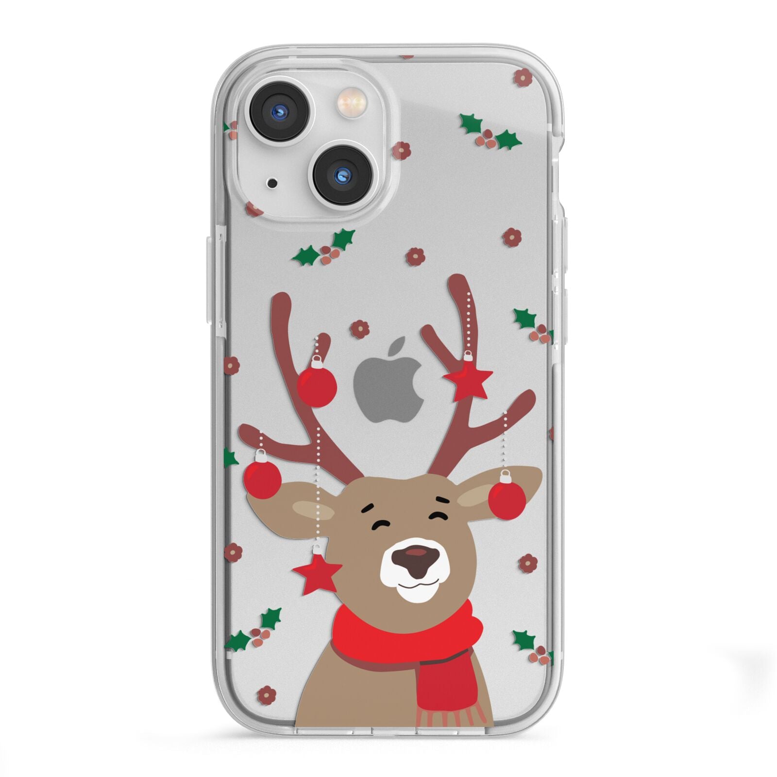 Reindeer Christmas iPhone 13 Mini TPU Impact Case with White Edges