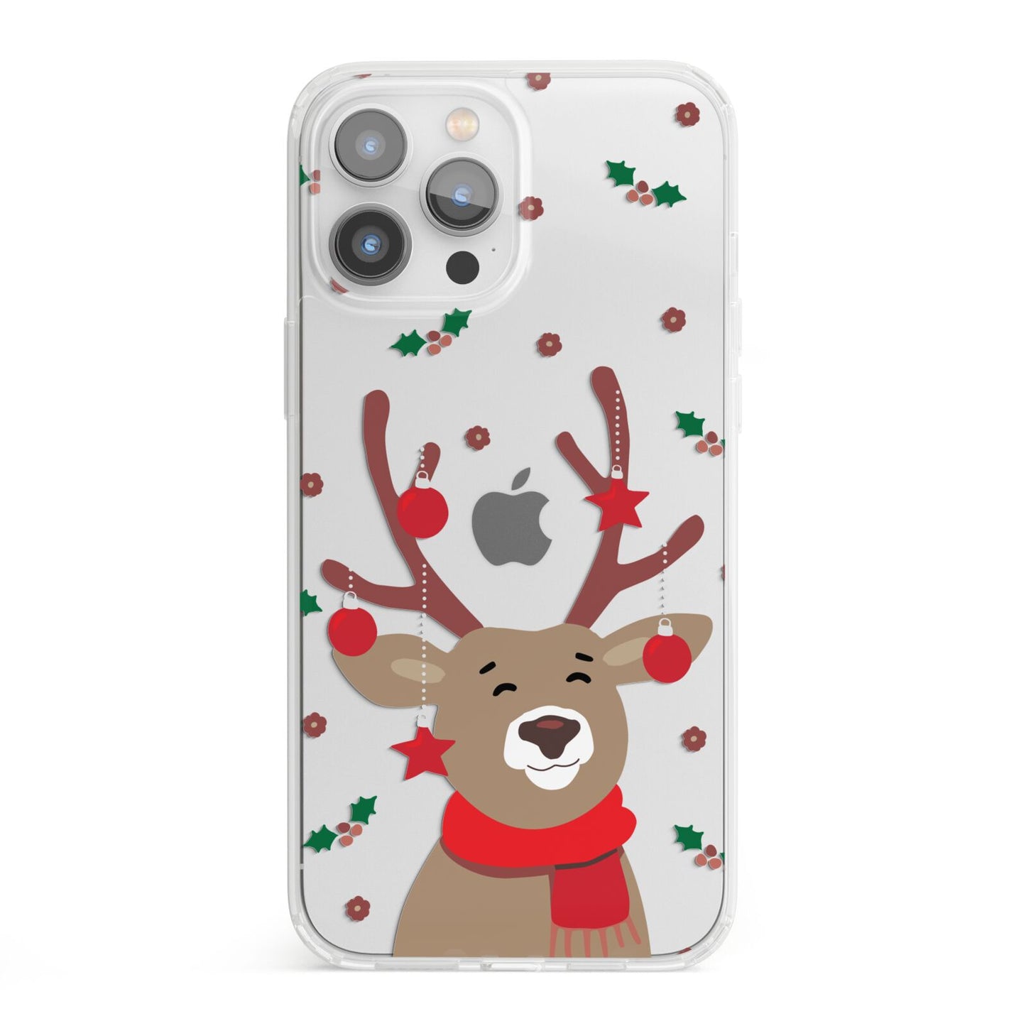 Reindeer Christmas iPhone 13 Pro Max Clear Bumper Case