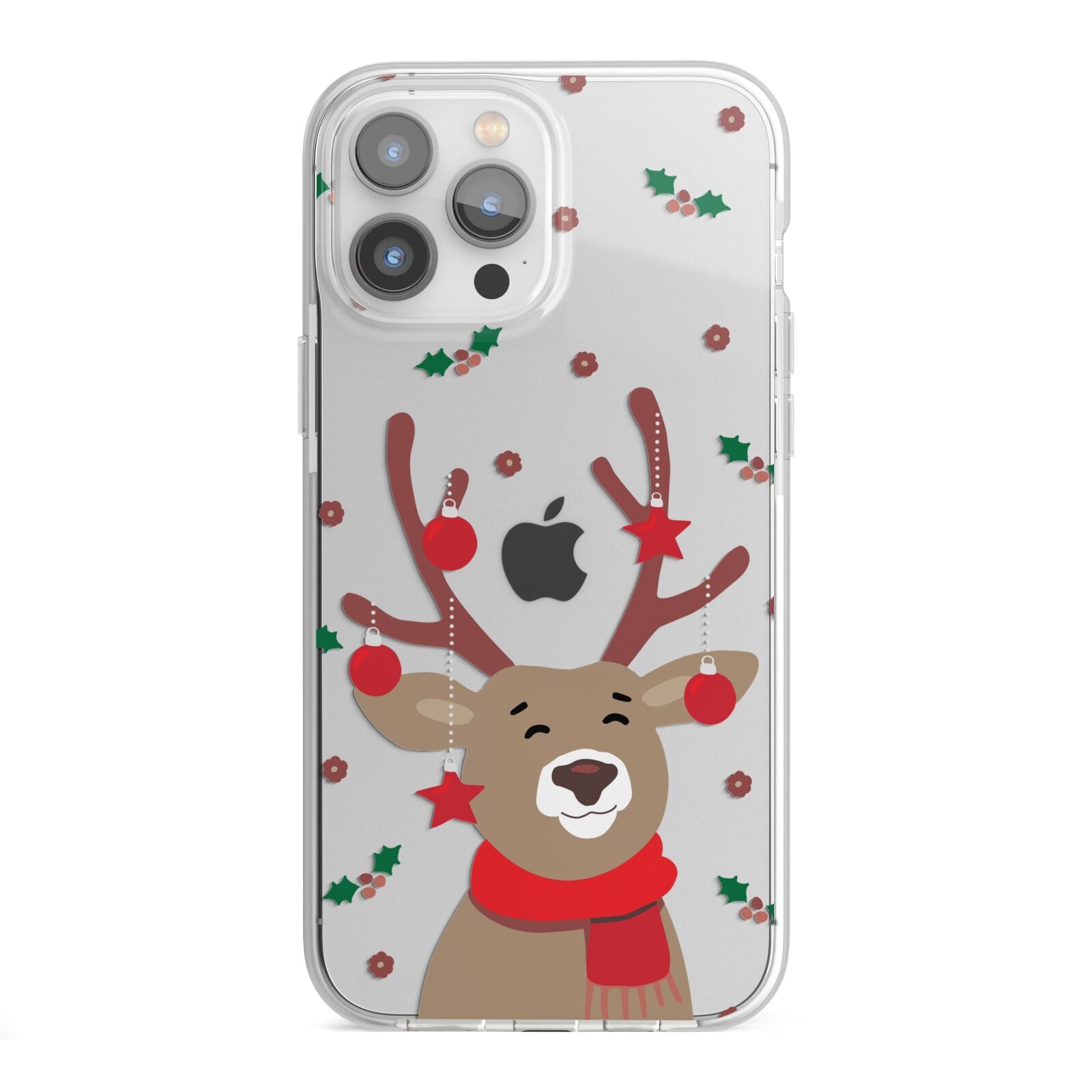 Reindeer Christmas iPhone 13 Pro Max TPU Impact Case with White Edges