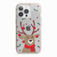 Reindeer Christmas iPhone 13 Pro TPU Impact Case with Pink Edges