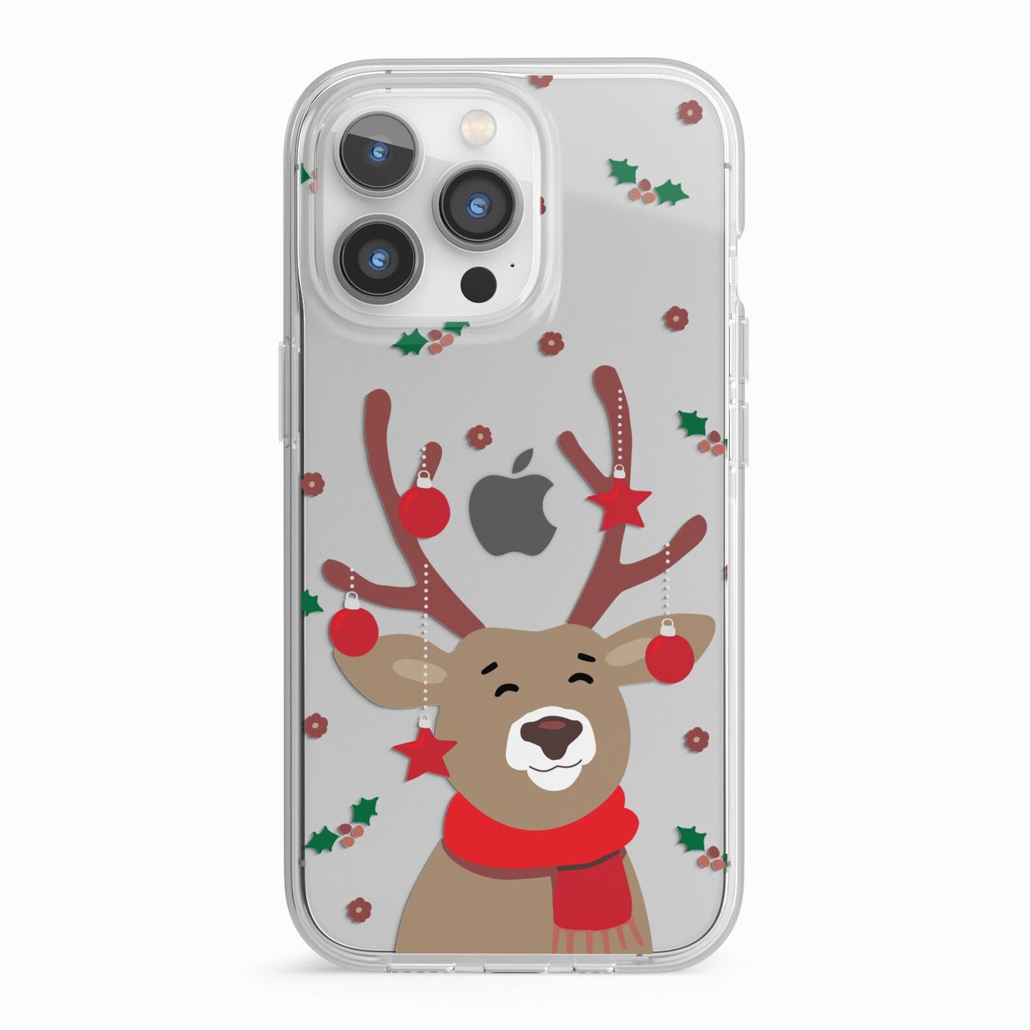 Reindeer Christmas iPhone 13 Pro TPU Impact Case with White Edges