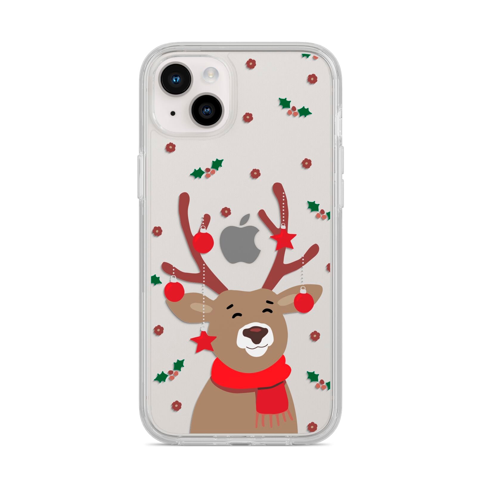 Reindeer Christmas iPhone 14 Plus Clear Tough Case Starlight