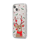Reindeer Christmas iPhone 14 Plus Glitter Tough Case Starlight Angled Image