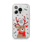 Reindeer Christmas iPhone 14 Pro Glitter Tough Case Silver