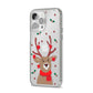 Reindeer Christmas iPhone 14 Pro Max Clear Tough Case Silver Angled Image