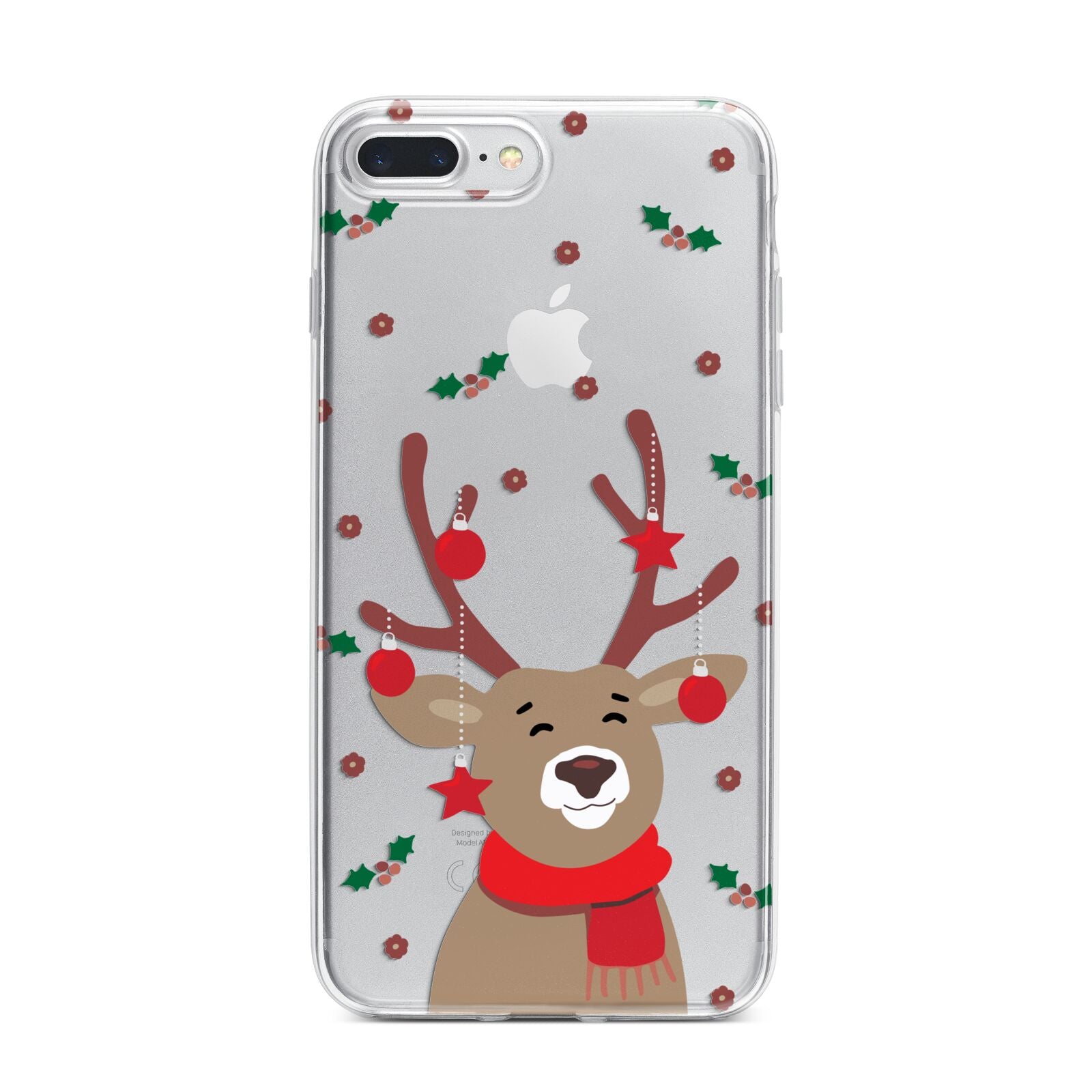 Reindeer Christmas iPhone 7 Plus Bumper Case on Silver iPhone