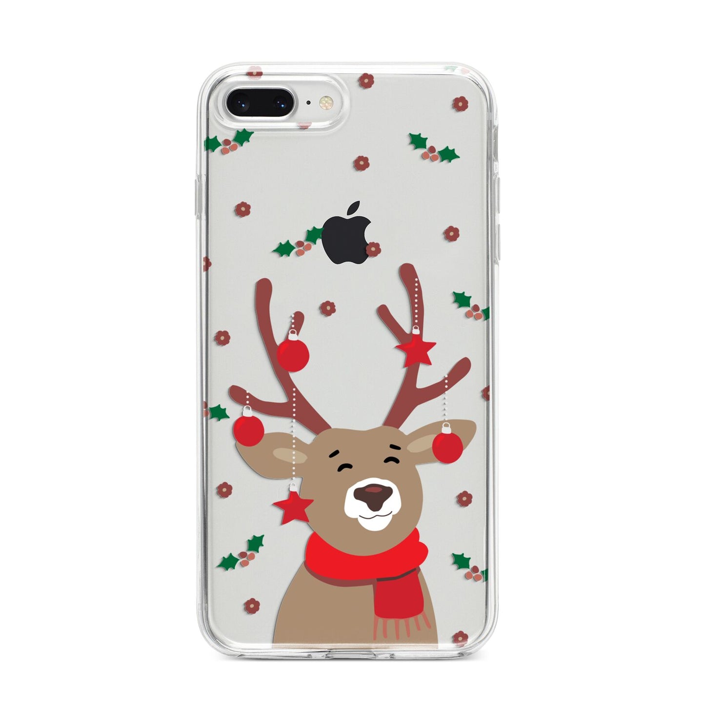 Reindeer Christmas iPhone 8 Plus Bumper Case on Silver iPhone