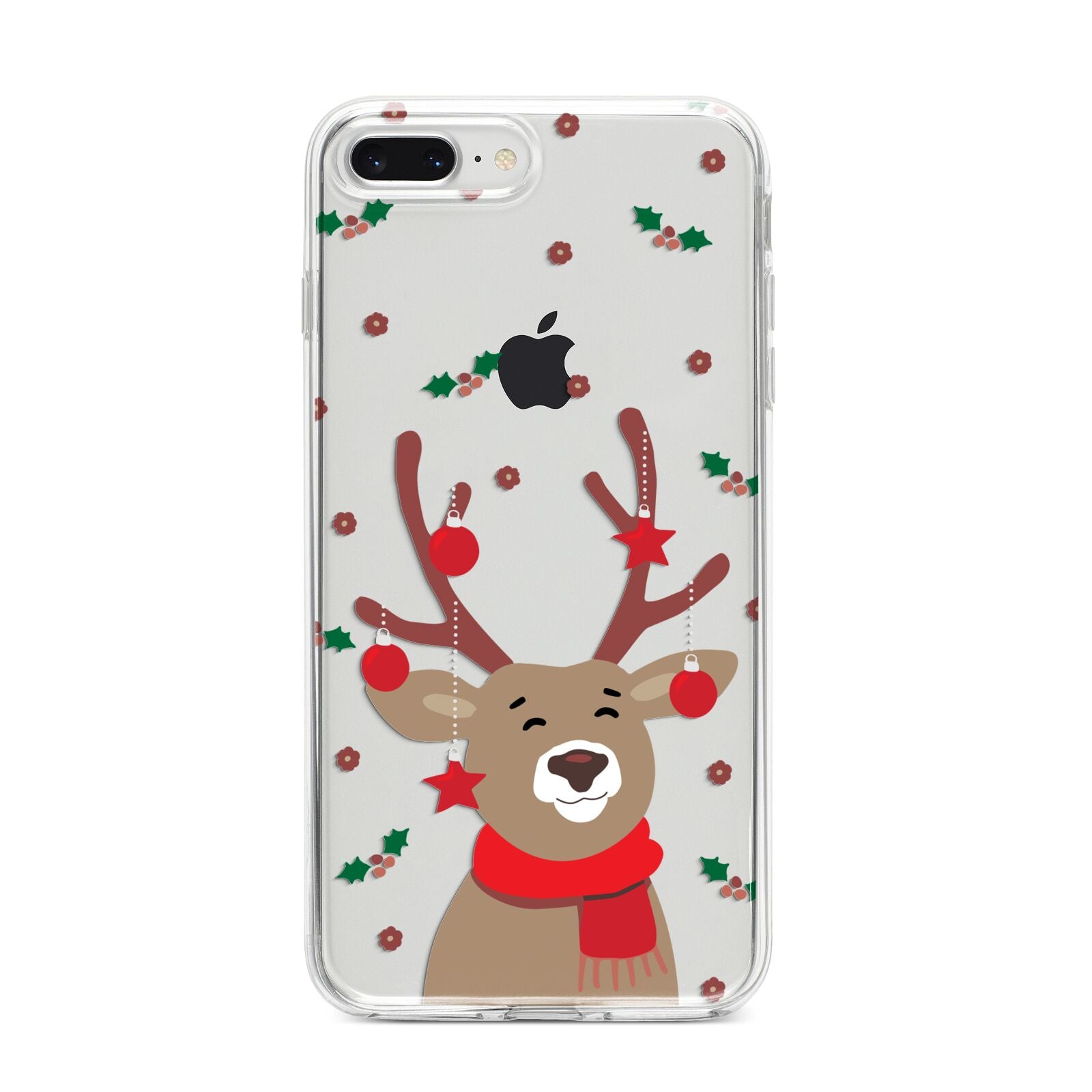 Reindeer Christmas iPhone 8 Plus Bumper Case on Silver iPhone