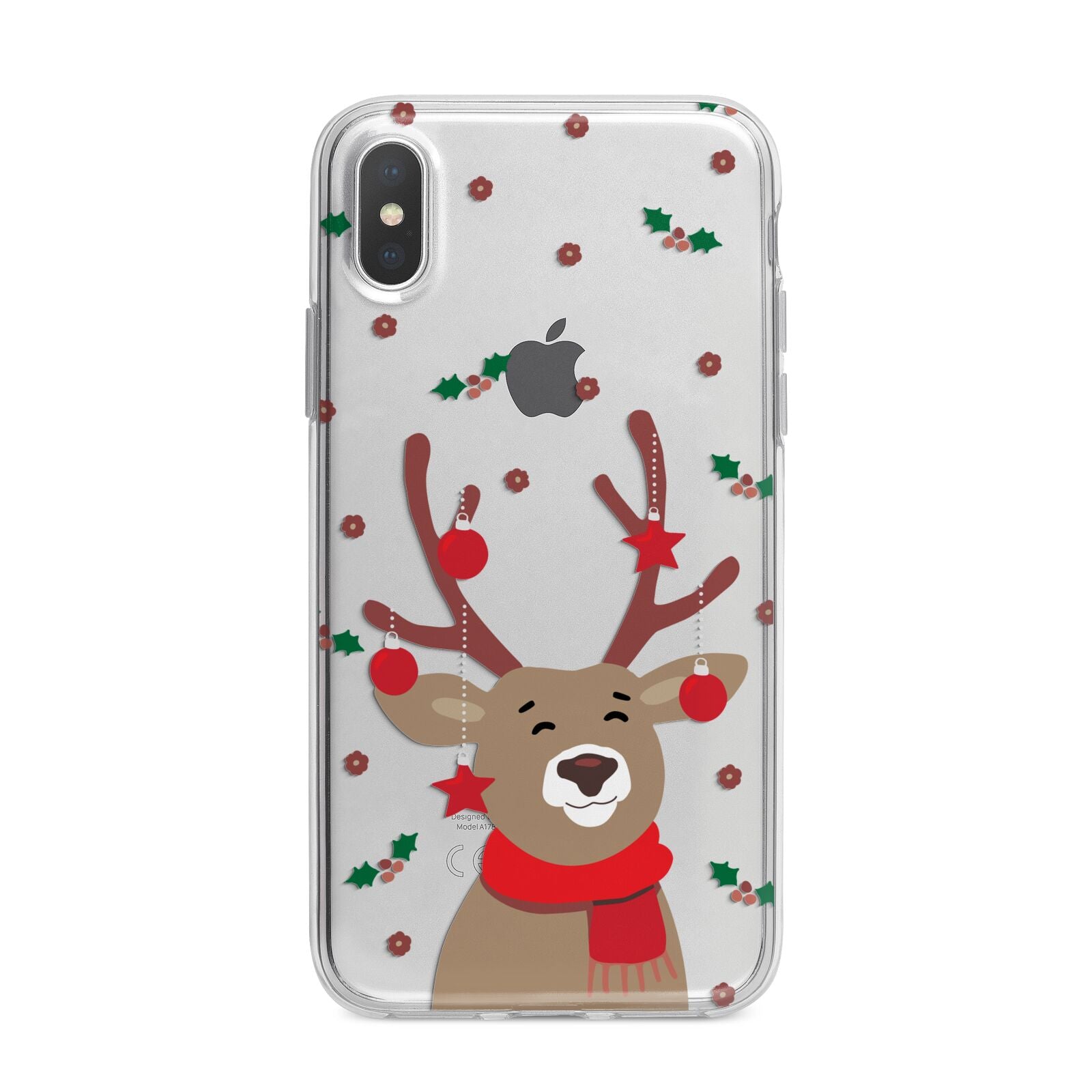 Reindeer Christmas iPhone X Bumper Case on Silver iPhone Alternative Image 1