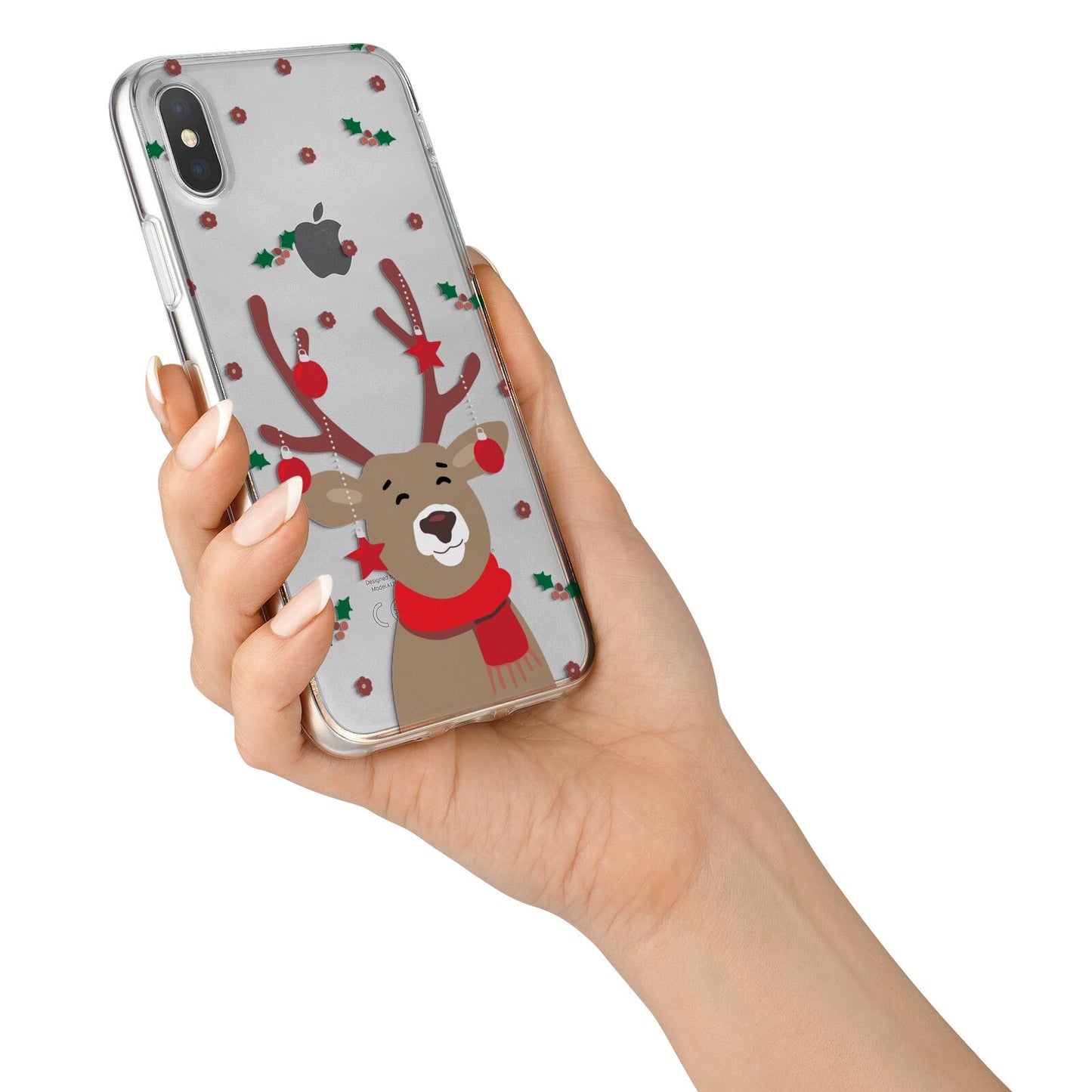 Reindeer Christmas iPhone X Bumper Case on Silver iPhone Alternative Image 2