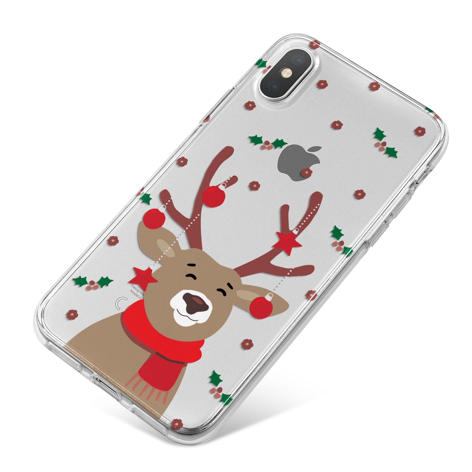 Reindeer Christmas iPhone X Bumper Case on Silver iPhone