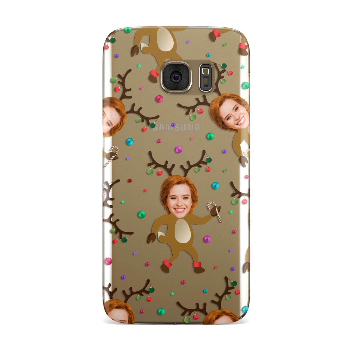 Reindeer Photo Face Samsung Galaxy Case