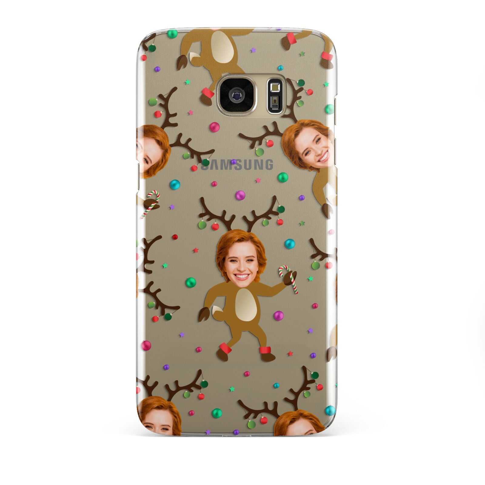 Reindeer Photo Face Samsung Galaxy S7 Edge Case