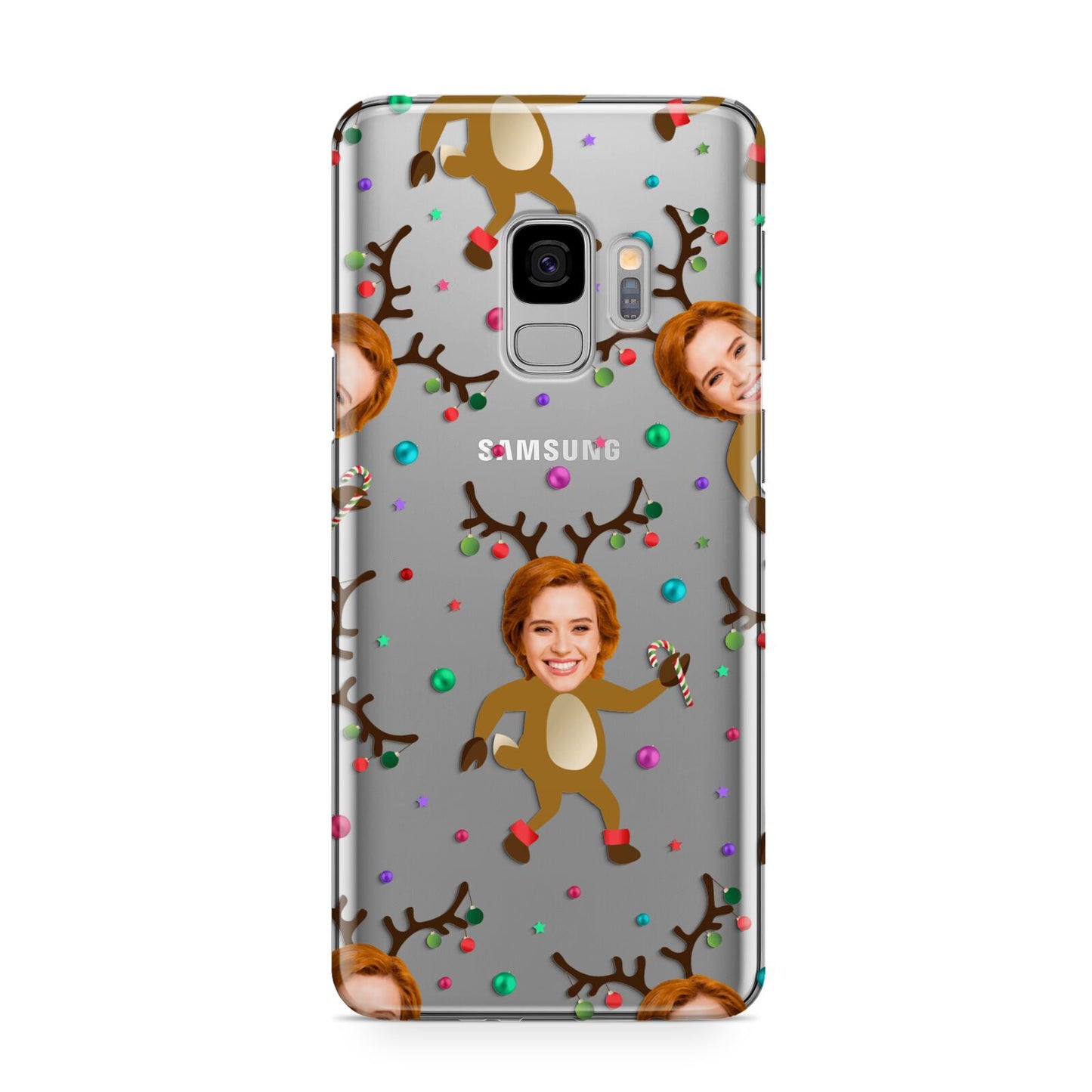 Reindeer Photo Face Samsung Galaxy S9 Case