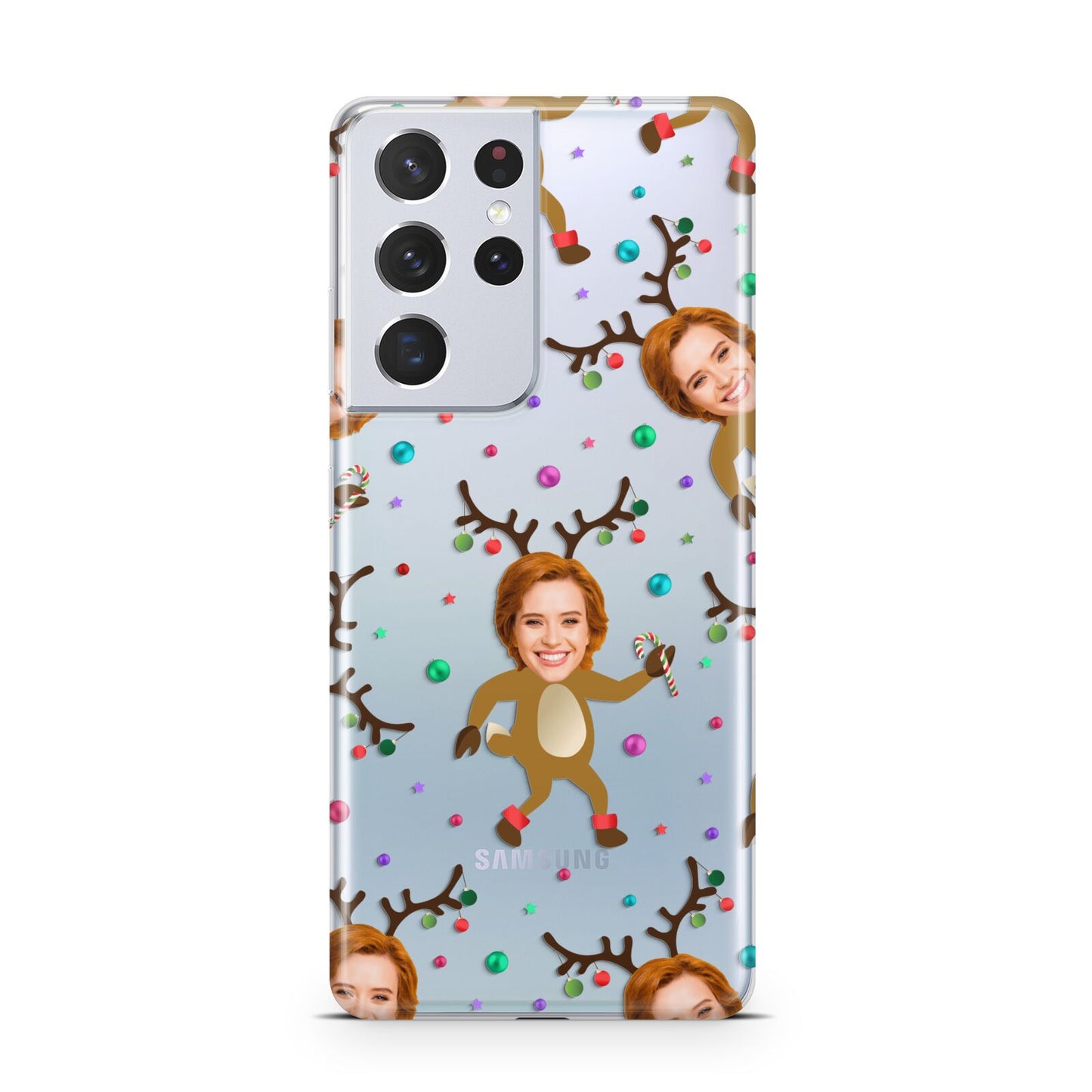 Reindeer Photo Face Samsung S21 Ultra Case