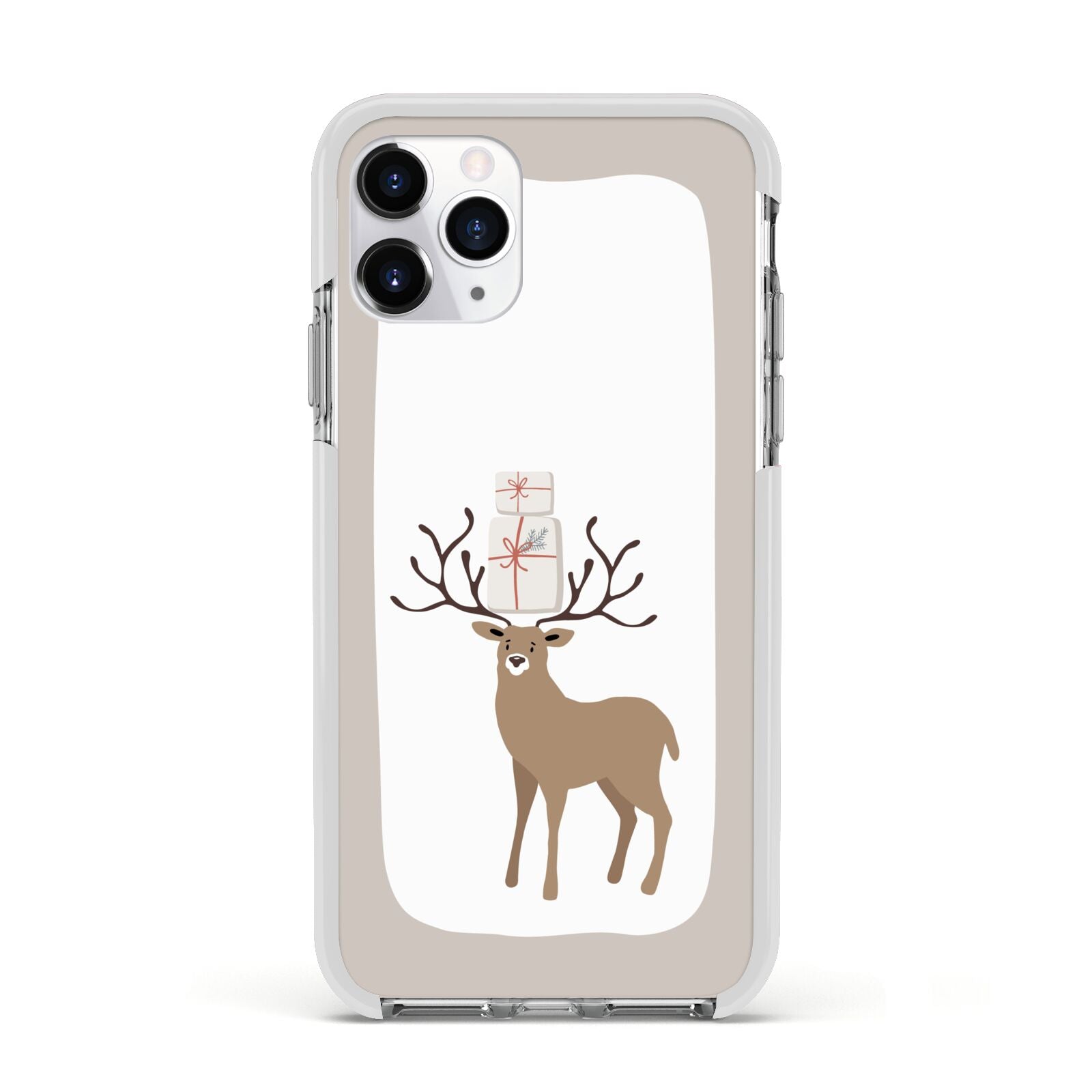 Reindeer Presents Apple iPhone 11 Pro in Silver with White Impact Case