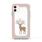 Reindeer Presents Apple iPhone 11 in White with Pink Impact Case