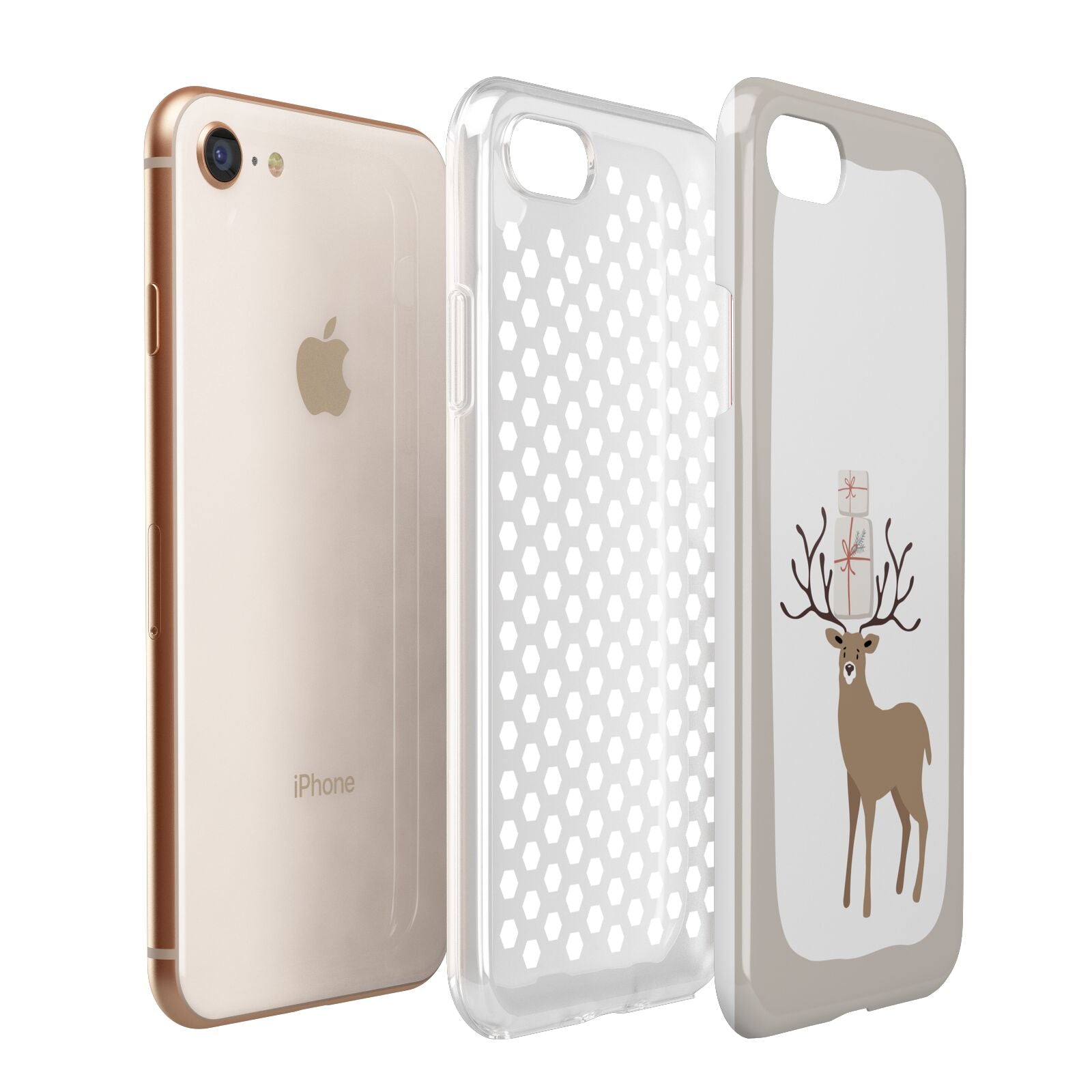 Reindeer Presents Apple iPhone 7 8 3D Tough Case Expanded View