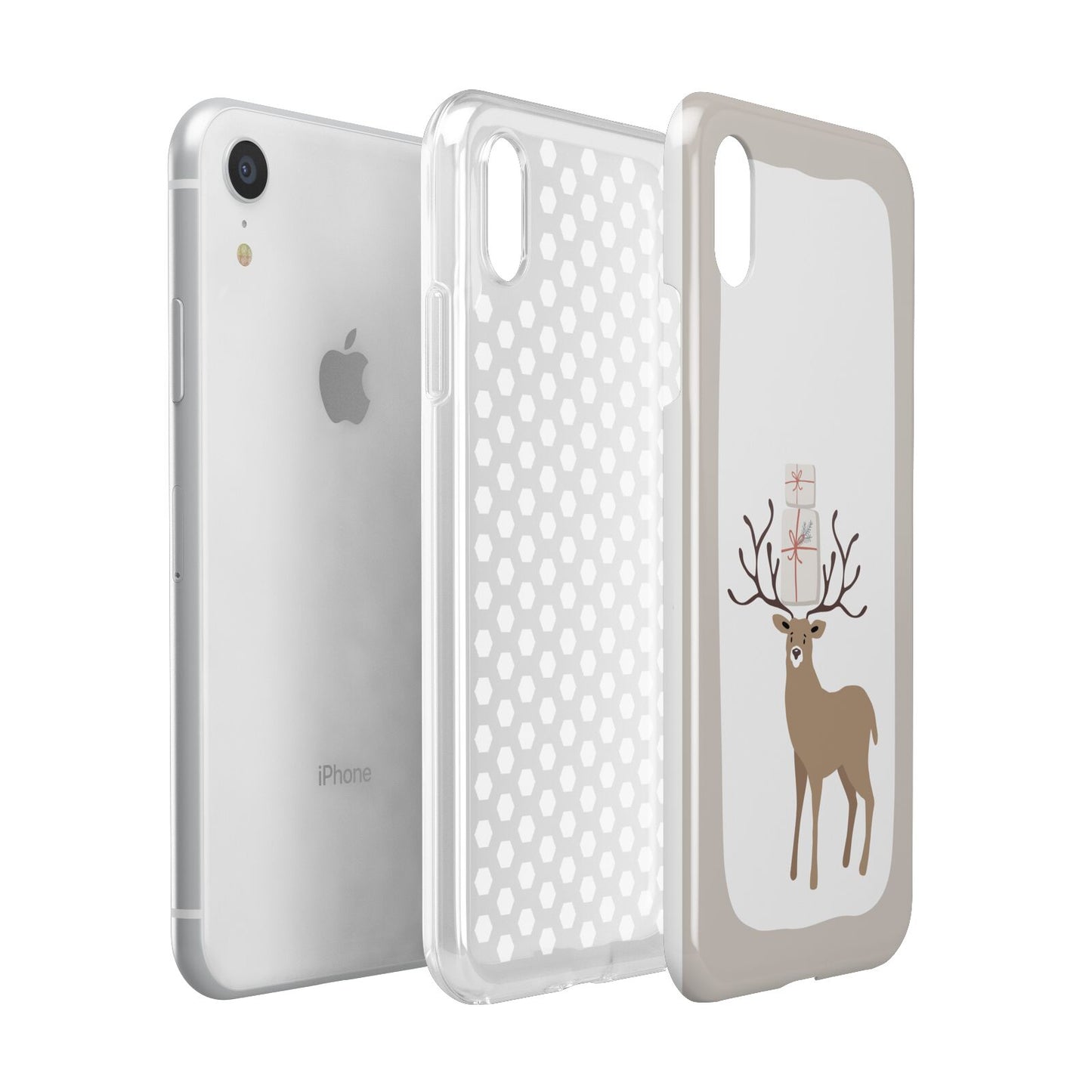 Reindeer Presents Apple iPhone XR White 3D Tough Case Expanded view