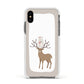 Reindeer Presents Apple iPhone Xs Impact Case White Edge on Black Phone