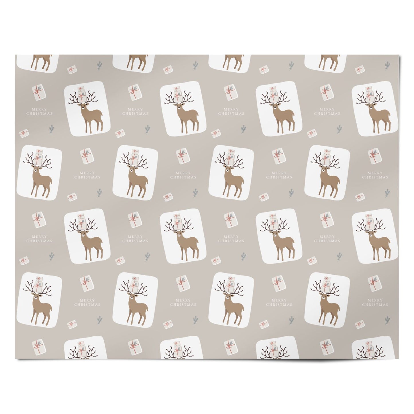 Reindeer Presents Personalised Wrapping Paper Alternative