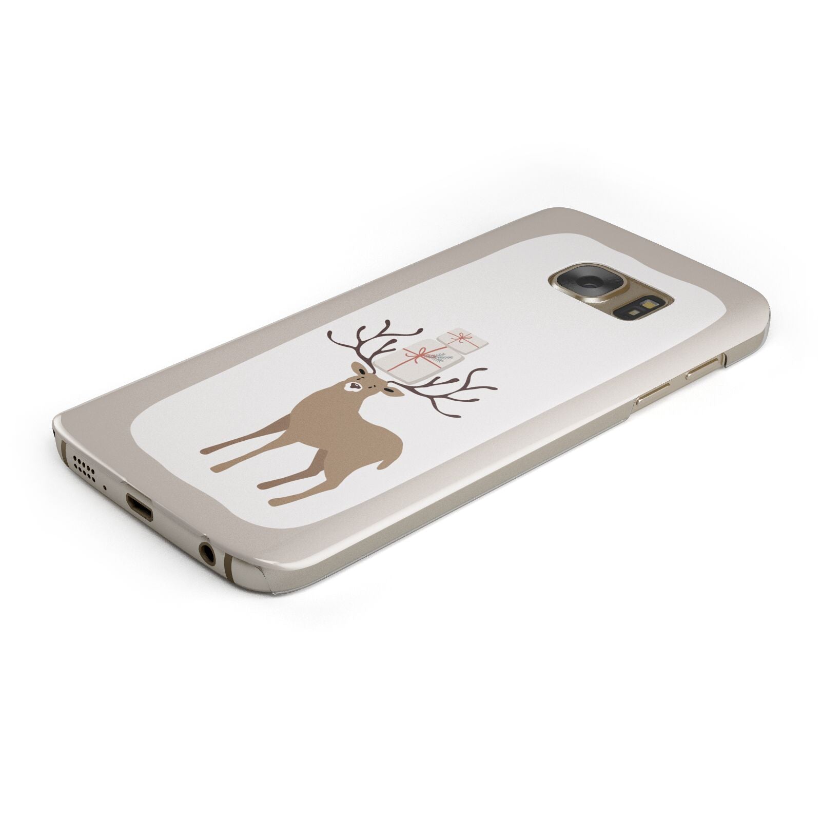 Reindeer Presents Protective Samsung Galaxy Case Angled Image