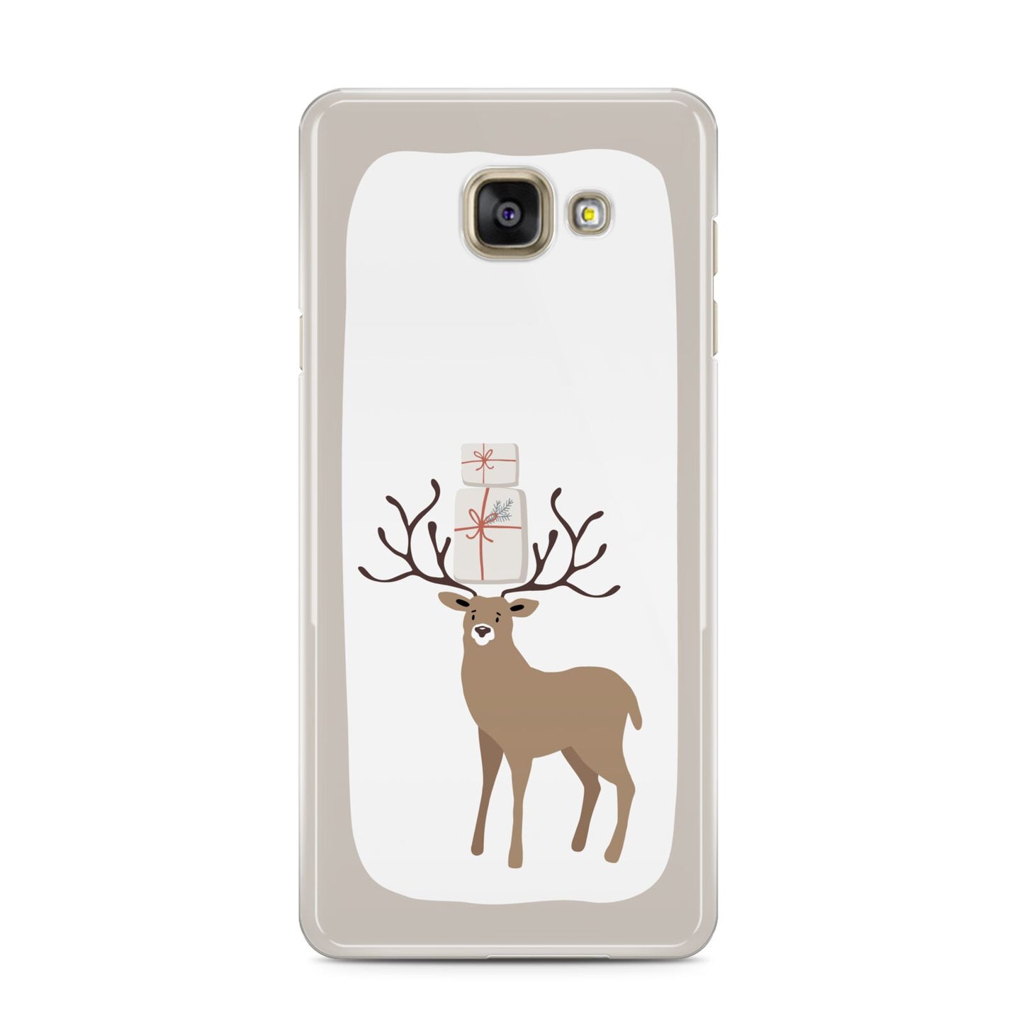 Reindeer Presents Samsung Galaxy A3 2016 Case on gold phone