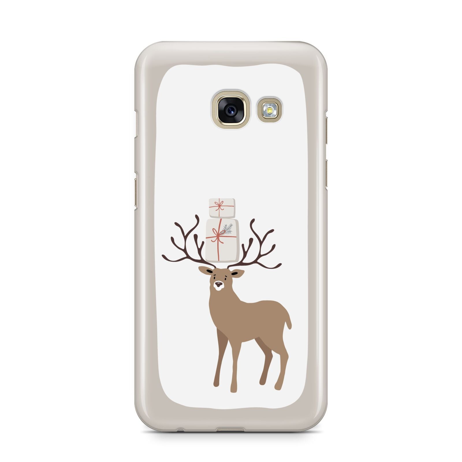 Reindeer Presents Samsung Galaxy A3 2017 Case on gold phone