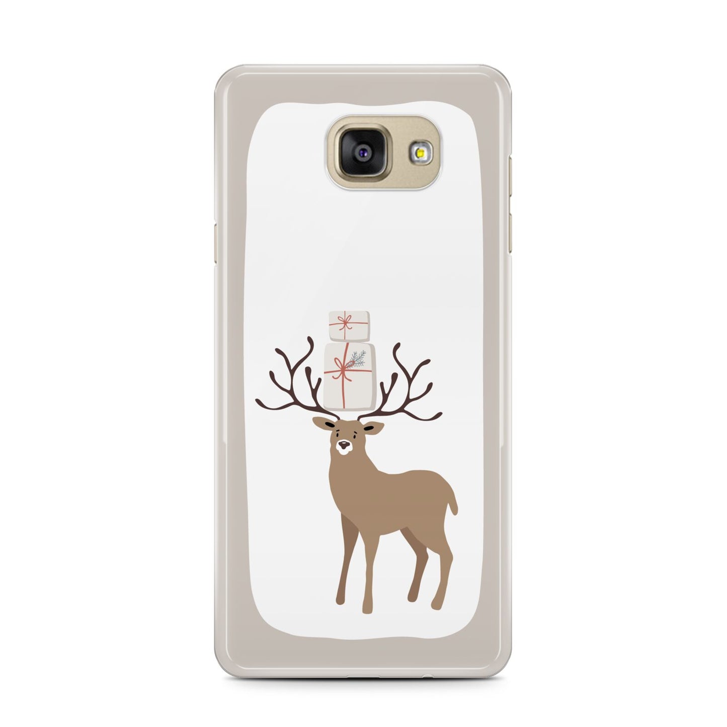 Reindeer Presents Samsung Galaxy A7 2016 Case on gold phone