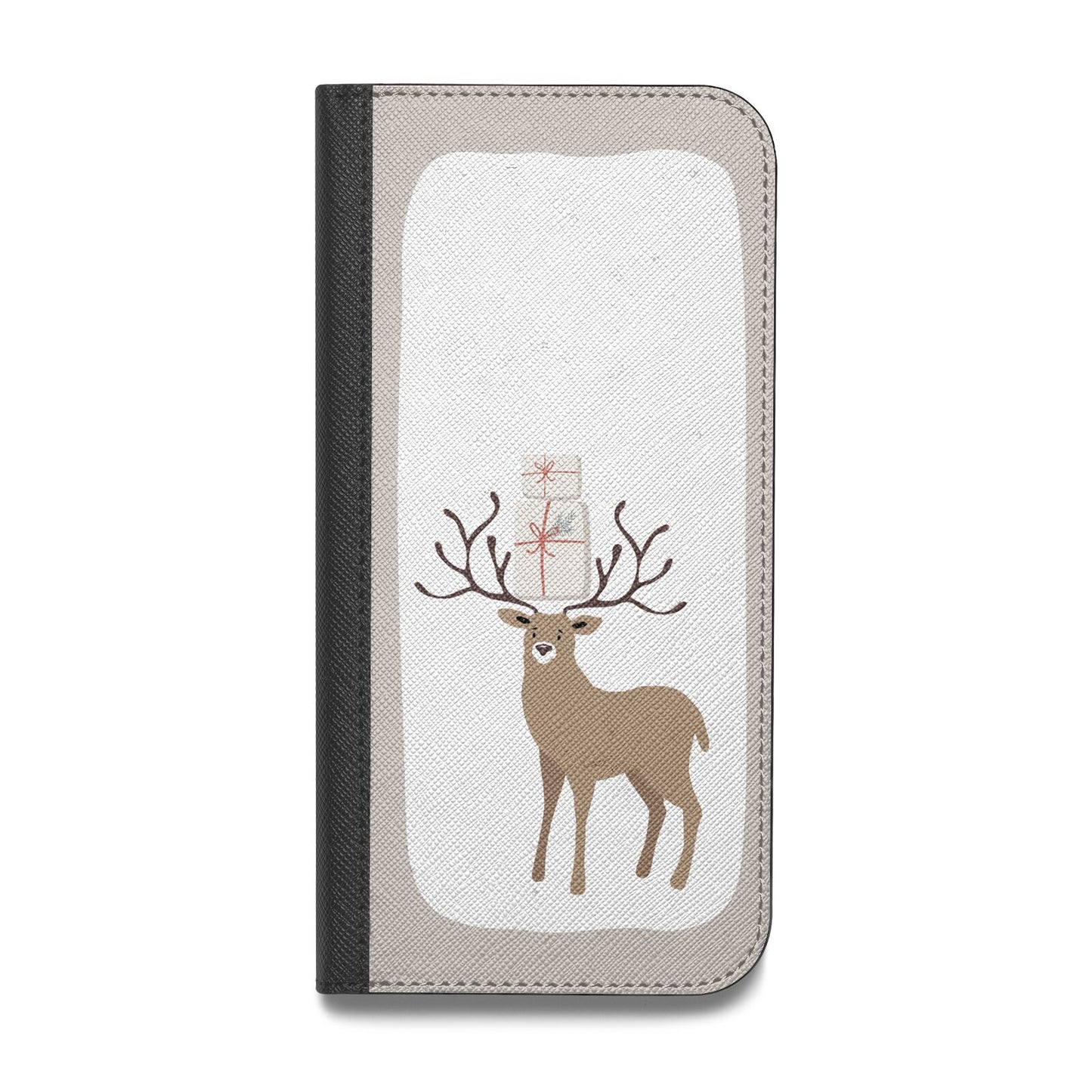 Reindeer Presents Vegan Leather Flip iPhone Case