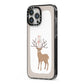 Reindeer Presents iPhone 13 Pro Max Black Impact Case Side Angle on Silver phone