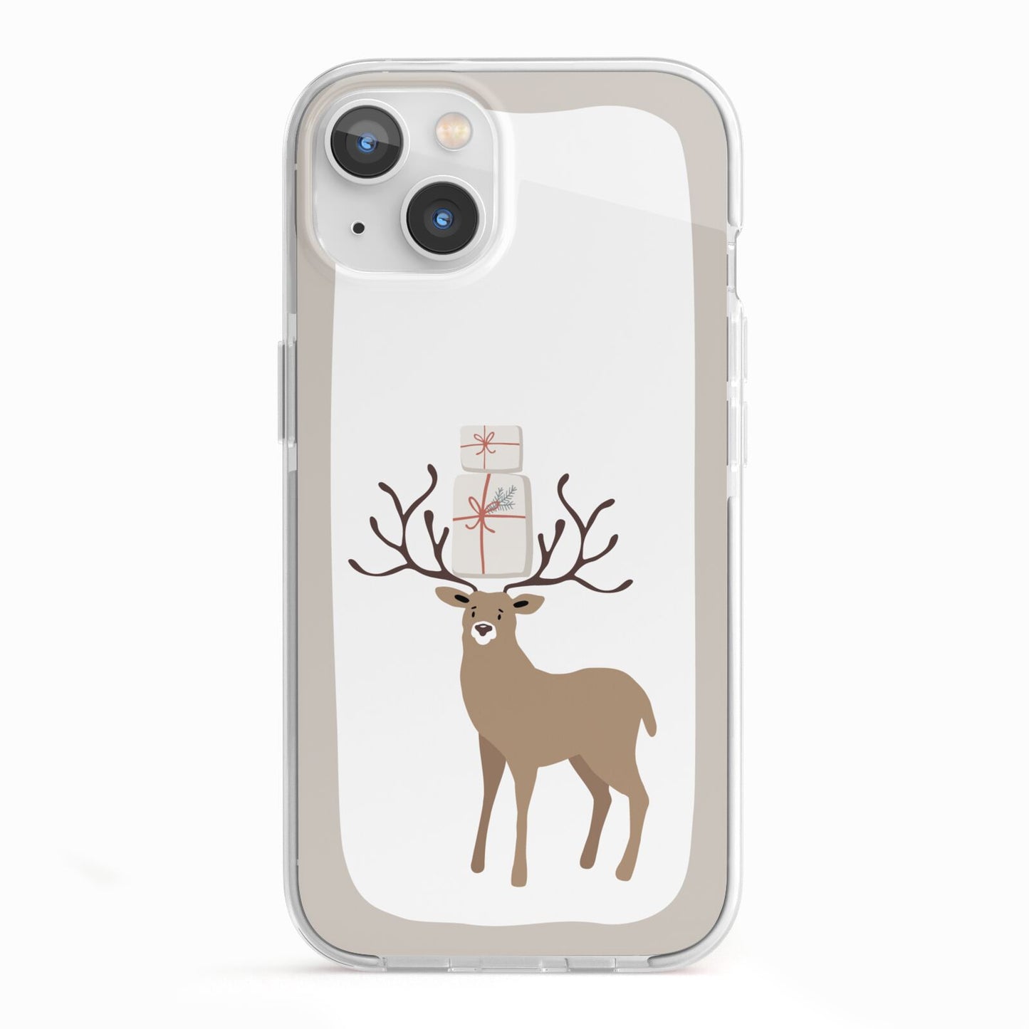 Reindeer Presents iPhone 13 TPU Impact Case with White Edges