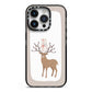 Reindeer Presents iPhone 14 Pro Black Impact Case on Silver phone