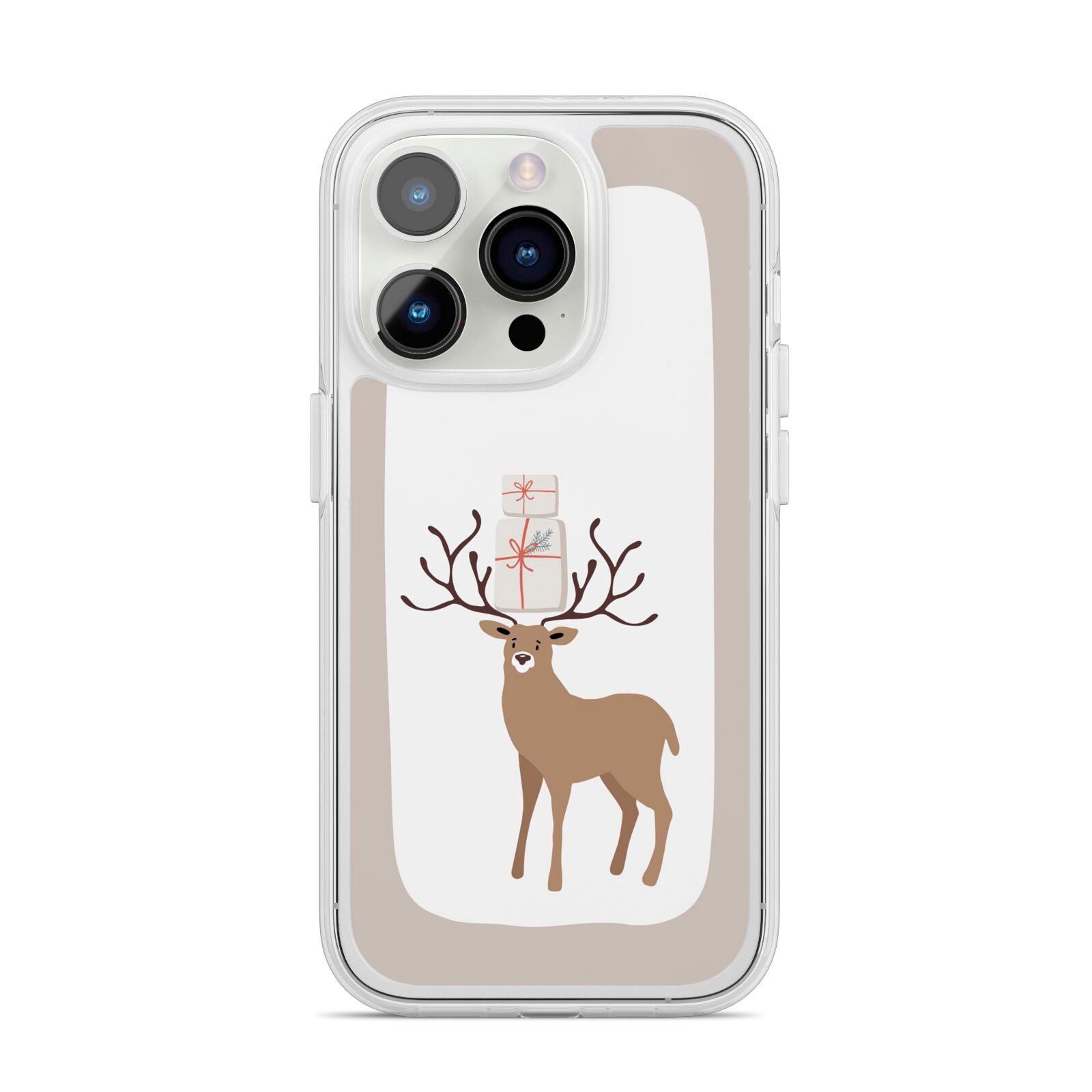 Reindeer Presents iPhone 14 Pro Clear Tough Case Silver