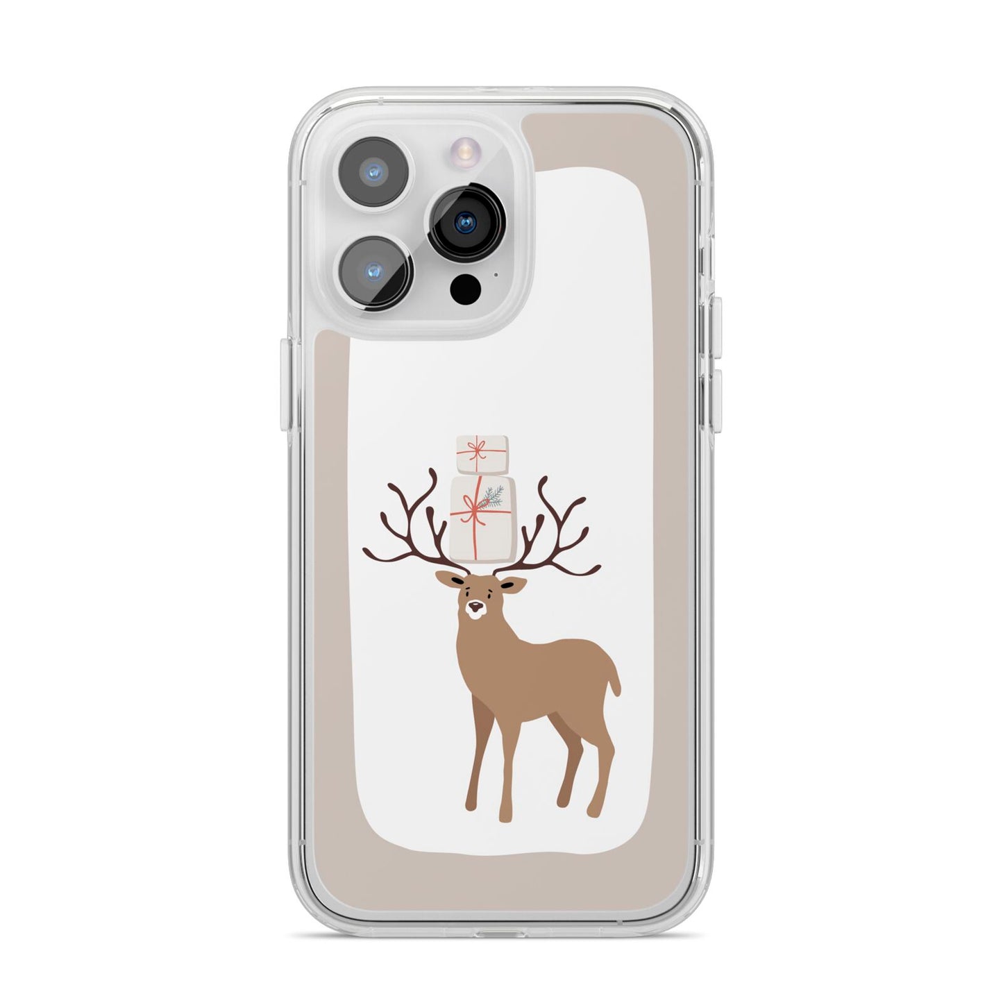 Reindeer Presents iPhone 14 Pro Max Clear Tough Case Silver