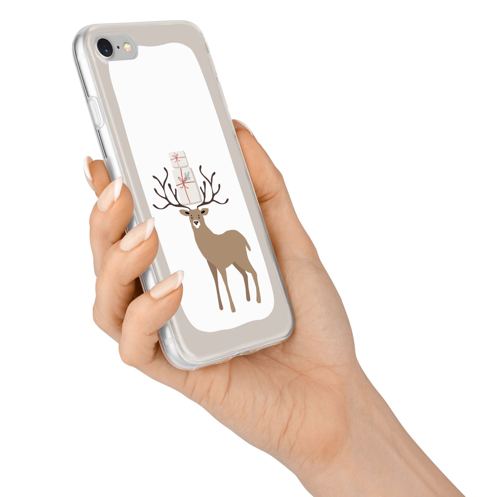 Reindeer Presents iPhone 7 Bumper Case on Silver iPhone Alternative Image