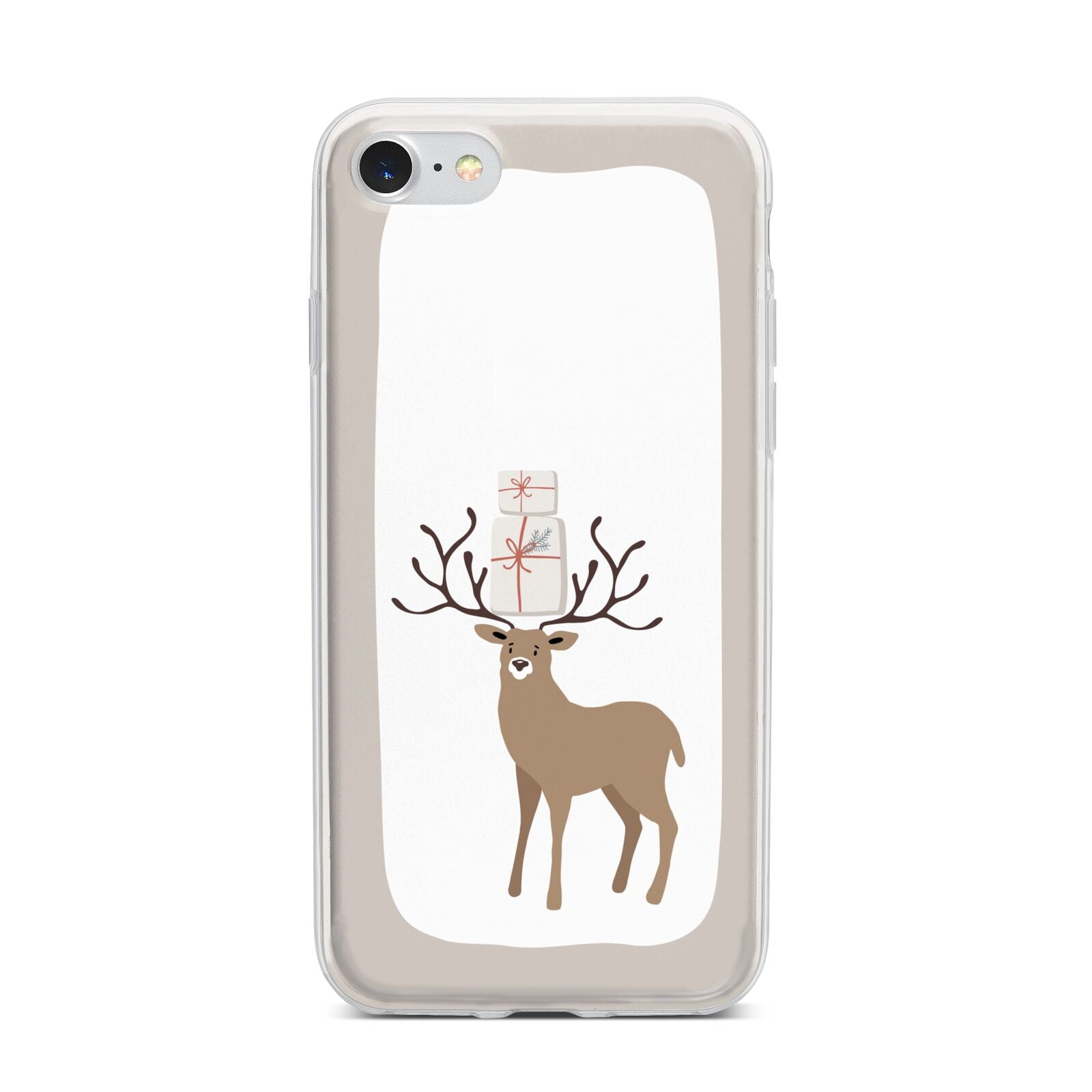 Reindeer Presents iPhone 7 Bumper Case on Silver iPhone