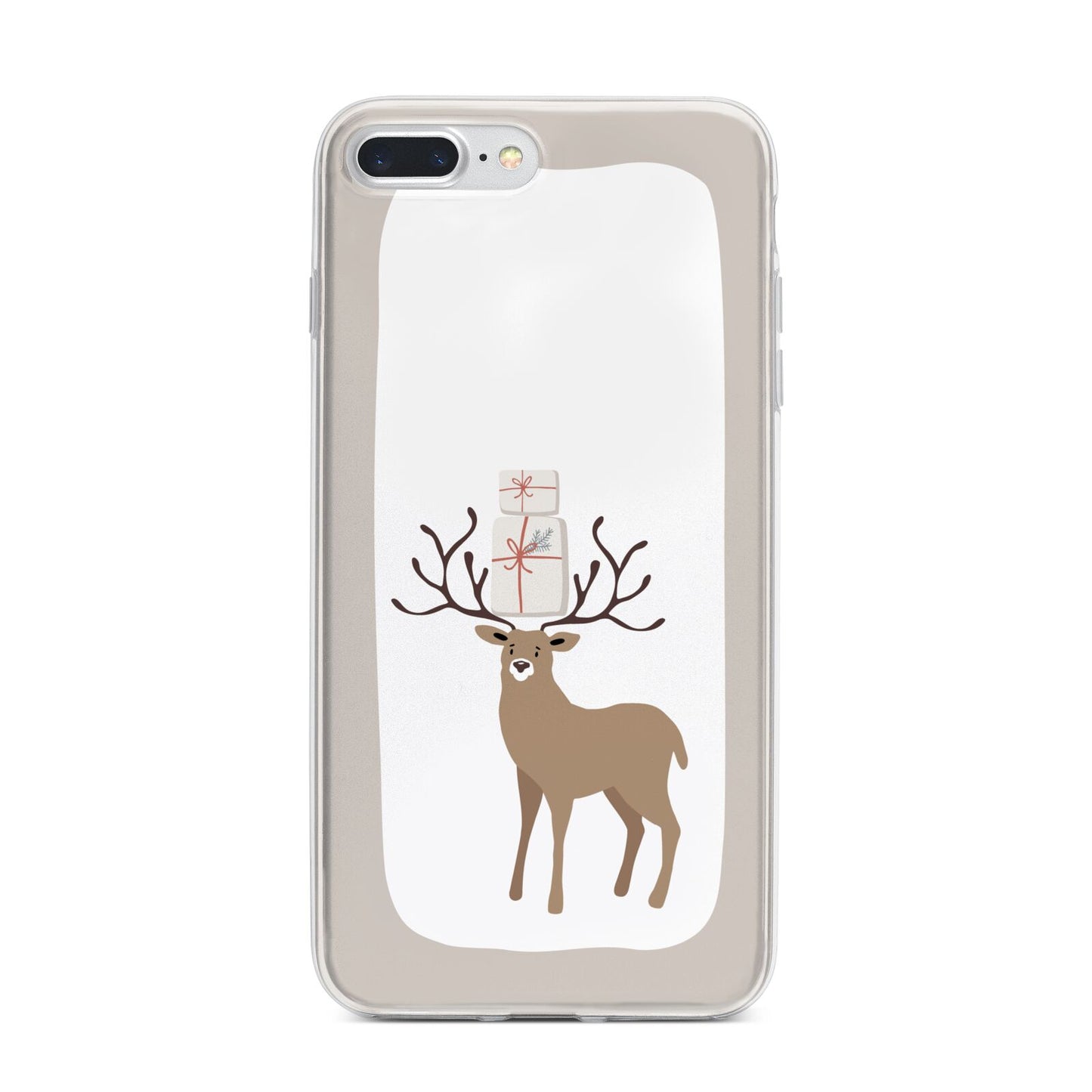 Reindeer Presents iPhone 7 Plus Bumper Case on Silver iPhone