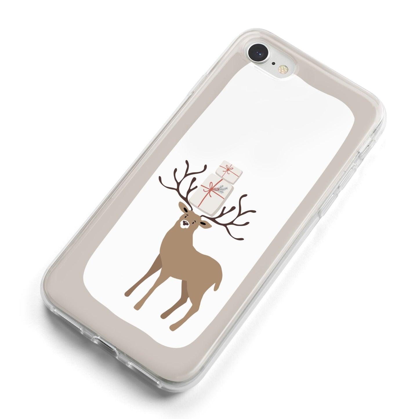 Reindeer Presents iPhone 8 Bumper Case on Silver iPhone Alternative Image