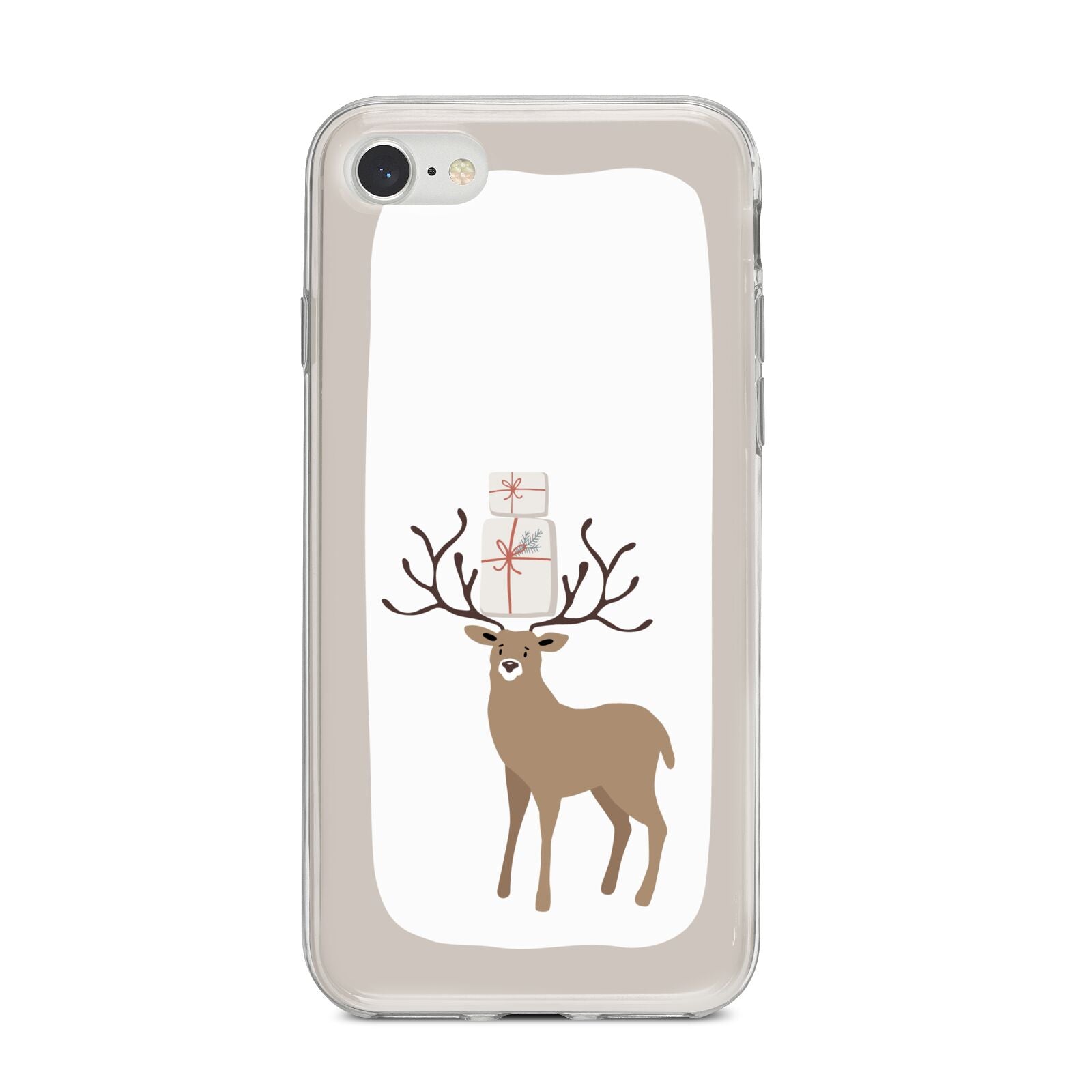 Reindeer Presents iPhone 8 Bumper Case on Silver iPhone