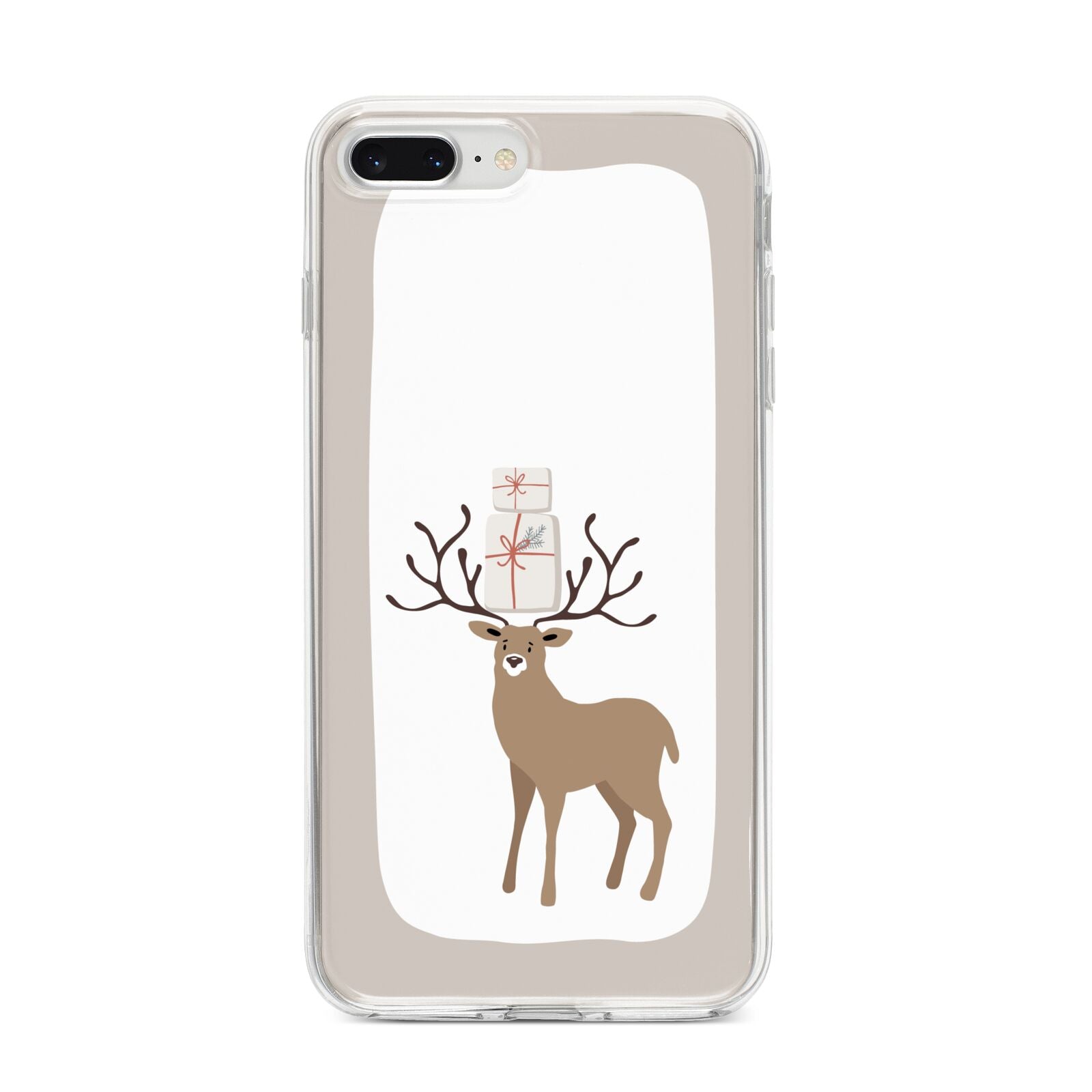 Reindeer Presents iPhone 8 Plus Bumper Case on Silver iPhone