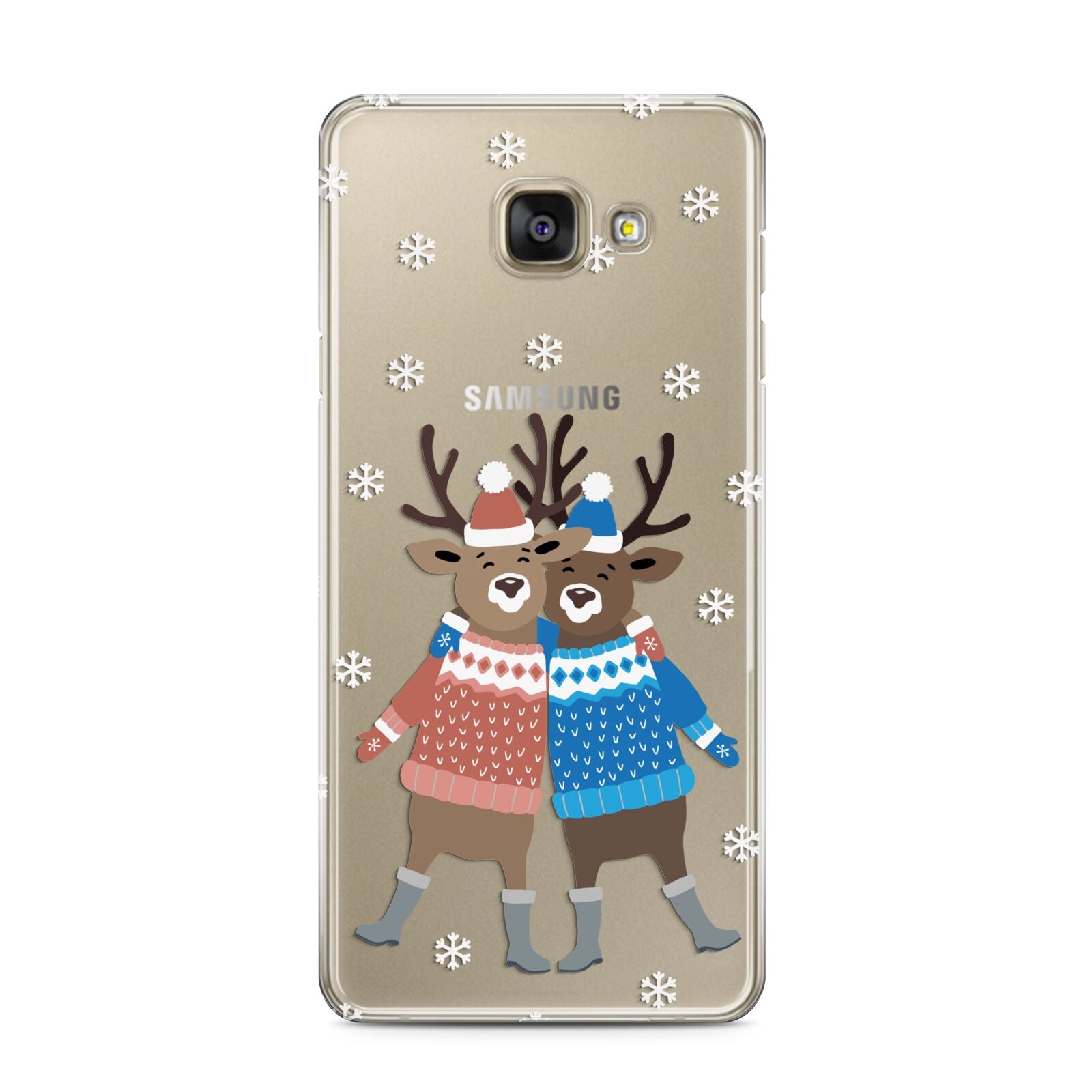 Reindeer Samsung Galaxy A3 2016 Case on gold phone