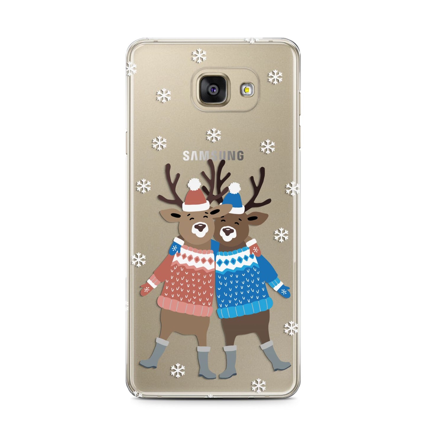 Reindeer Samsung Galaxy A7 2016 Case on gold phone