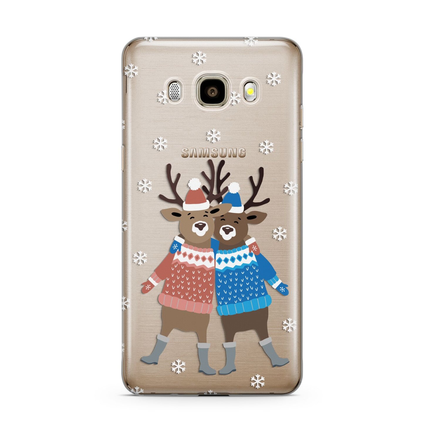 Reindeer Samsung Galaxy J7 2016 Case on gold phone