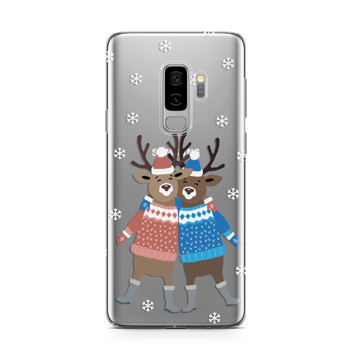 Reindeer Samsung Galaxy S9 Plus Case on Silver phone