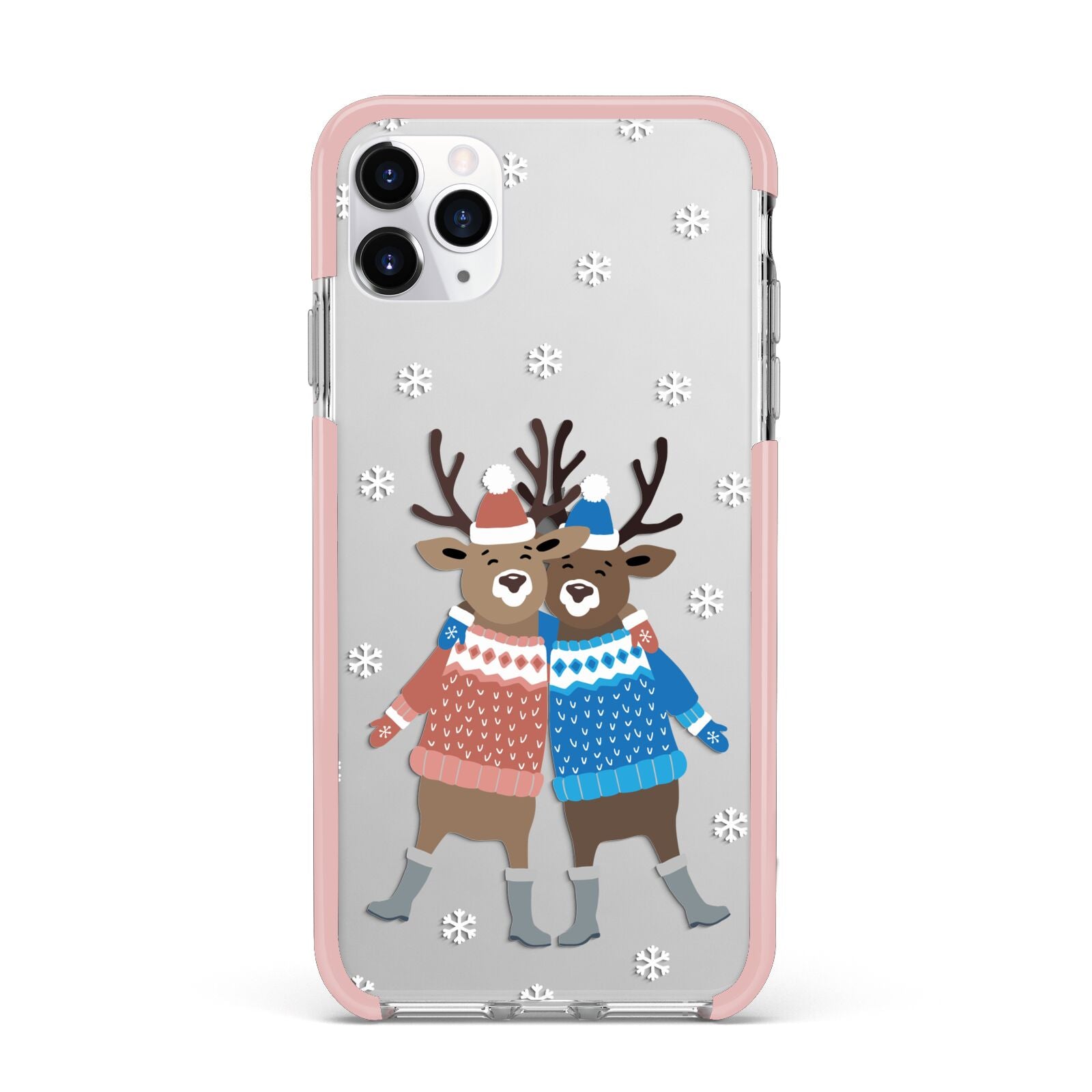 Reindeer iPhone 11 Pro Max Impact Pink Edge Case