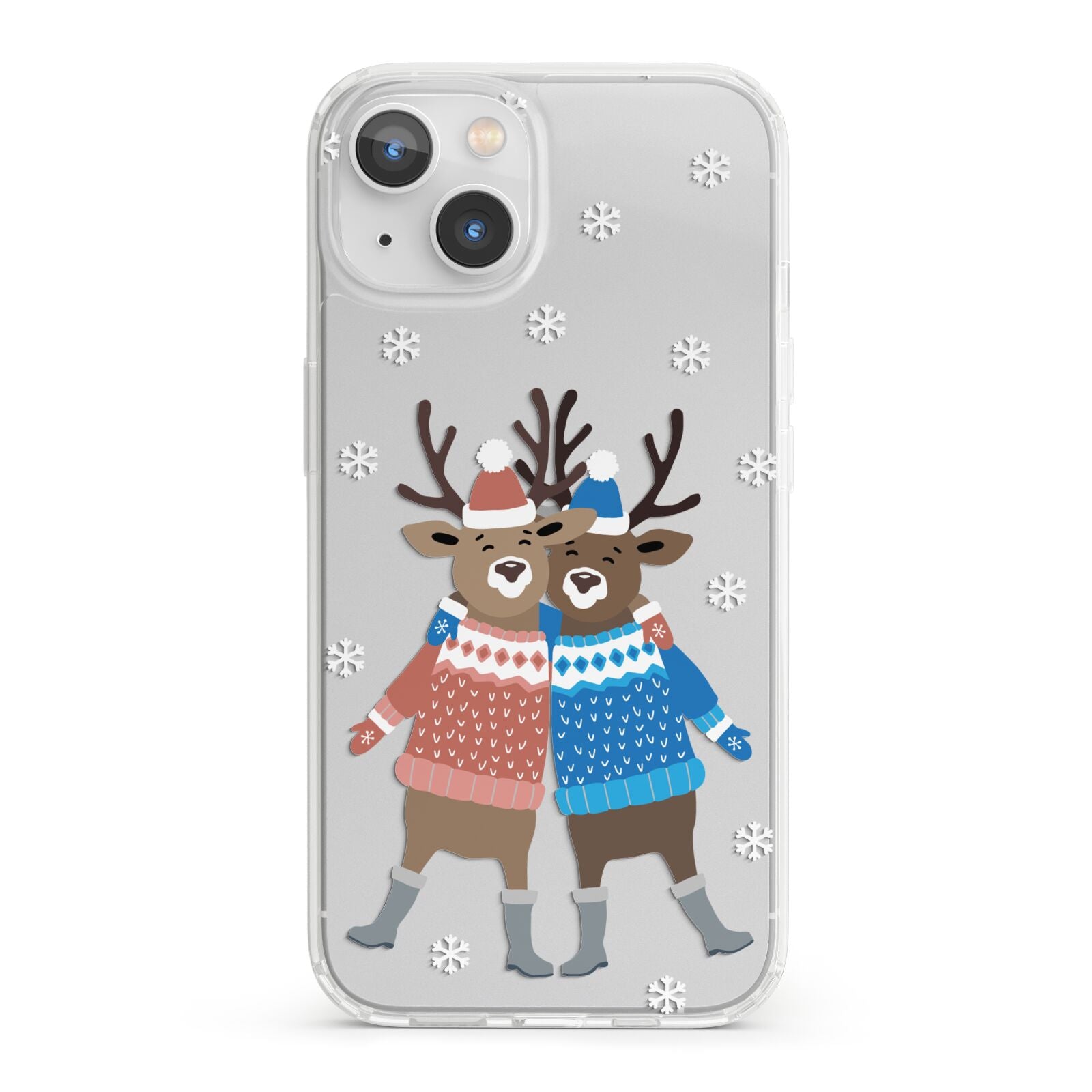 Reindeer iPhone 13 Clear Bumper Case